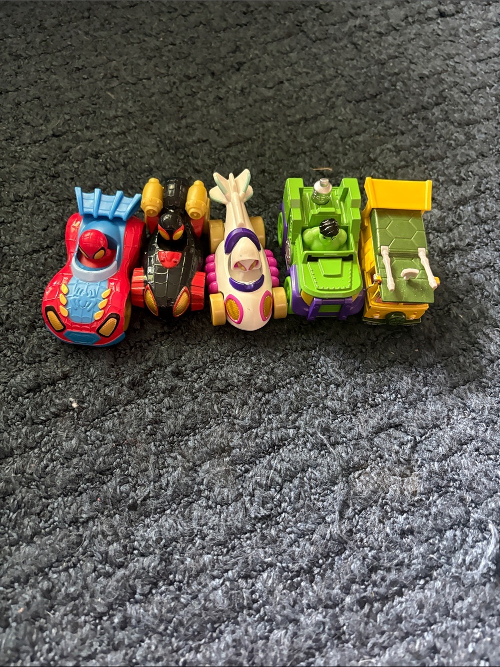 Spider Man Hulk and TMNT cars
